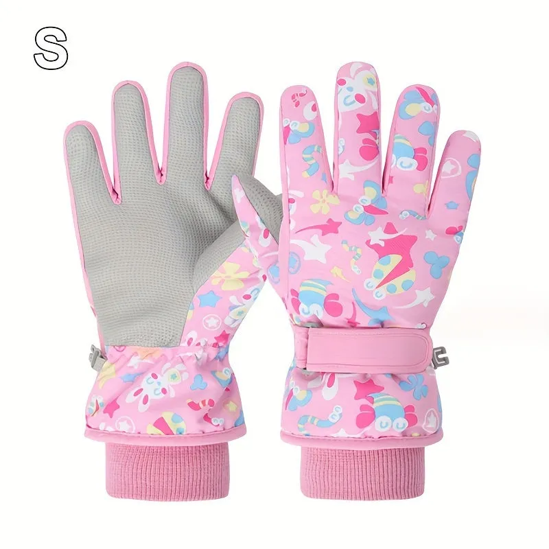 Kids' Warmest Waterproof Snow Gloves - Insulated, Adjustable Cuff, Machine Washable Polyester Fabric - Perfect for 8-12 Years Old Boys and Girls, Winter Outdoor Play and Skiing