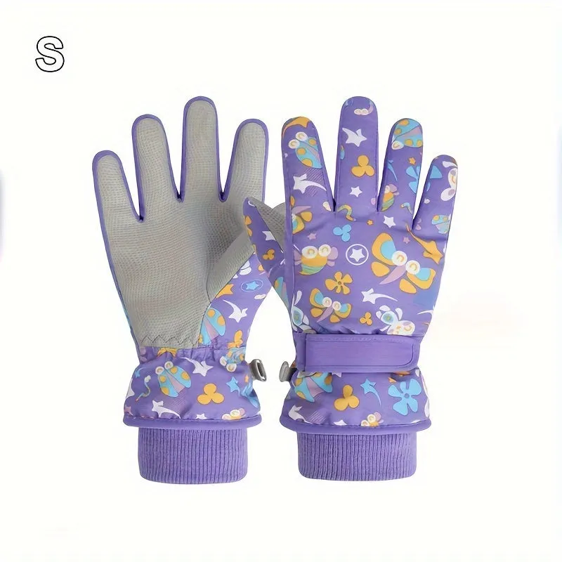 Kids' Warmest Waterproof Snow Gloves - Insulated, Adjustable Cuff, Machine Washable Polyester Fabric - Perfect for 8-12 Years Old Boys and Girls, Winter Outdoor Play and Skiing