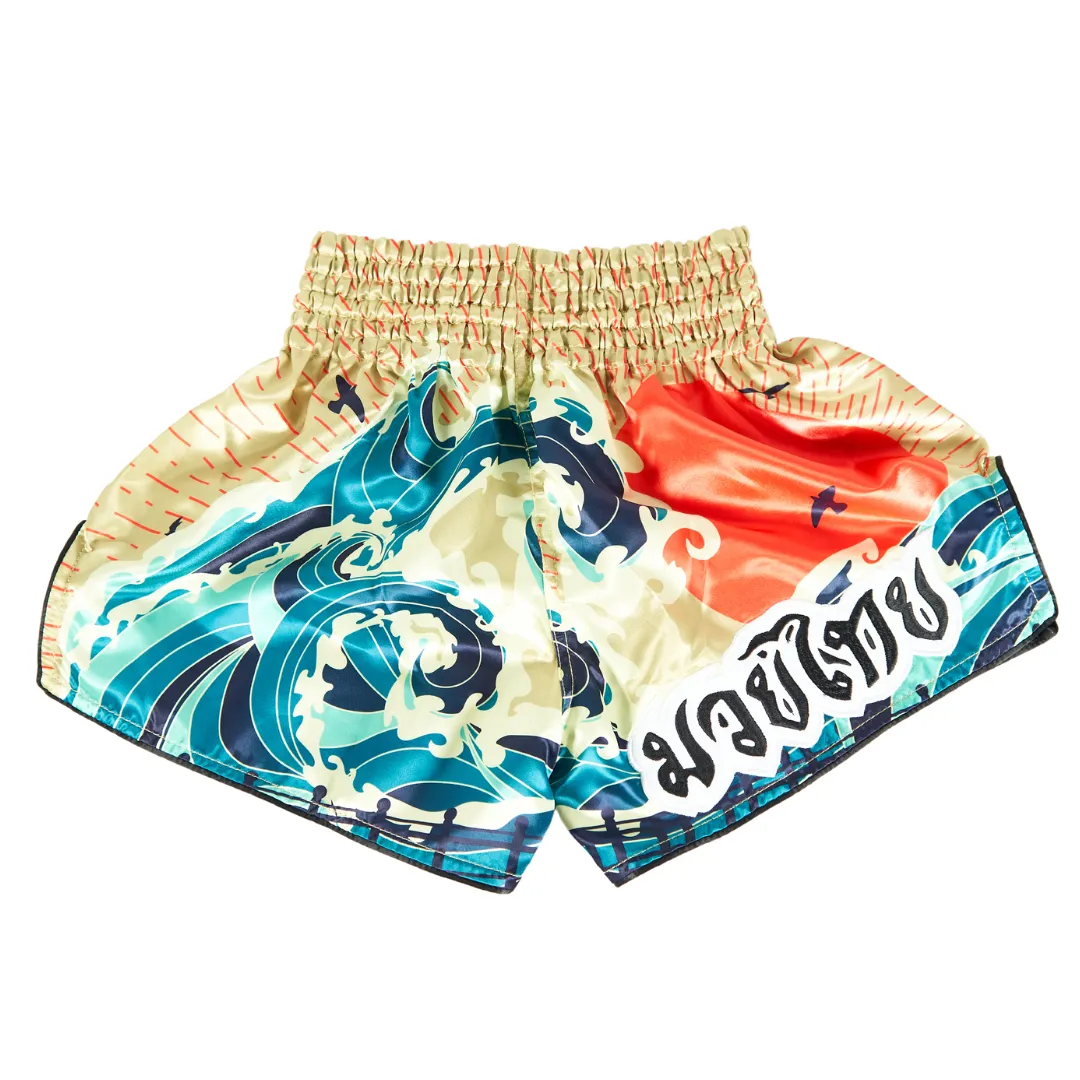 LEGACY GREAT WAVE OF KANAGAWA MUAY THAI SHORTS "Japanese Sunset and Wave"
