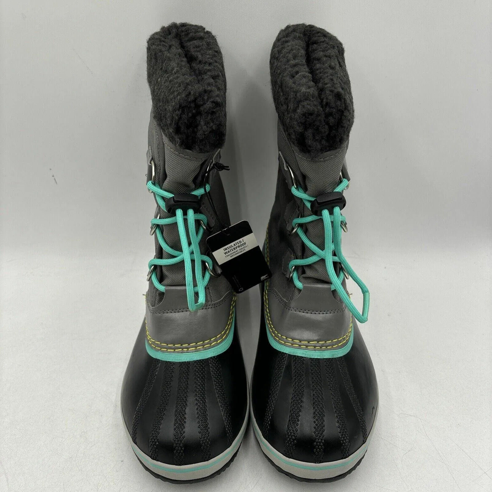 NWOB SOREL Kids Yoot Pac Nylon Children Unisex Boots Quarry Dolphin Size 6 - Like New