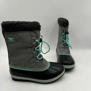 NWOB SOREL Kids Yoot Pac Nylon Children Unisex Boots Quarry Dolphin Size 6 - Like New