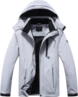 Pooluly Men's Hooded Ski Jacket: Warm & Waterproof