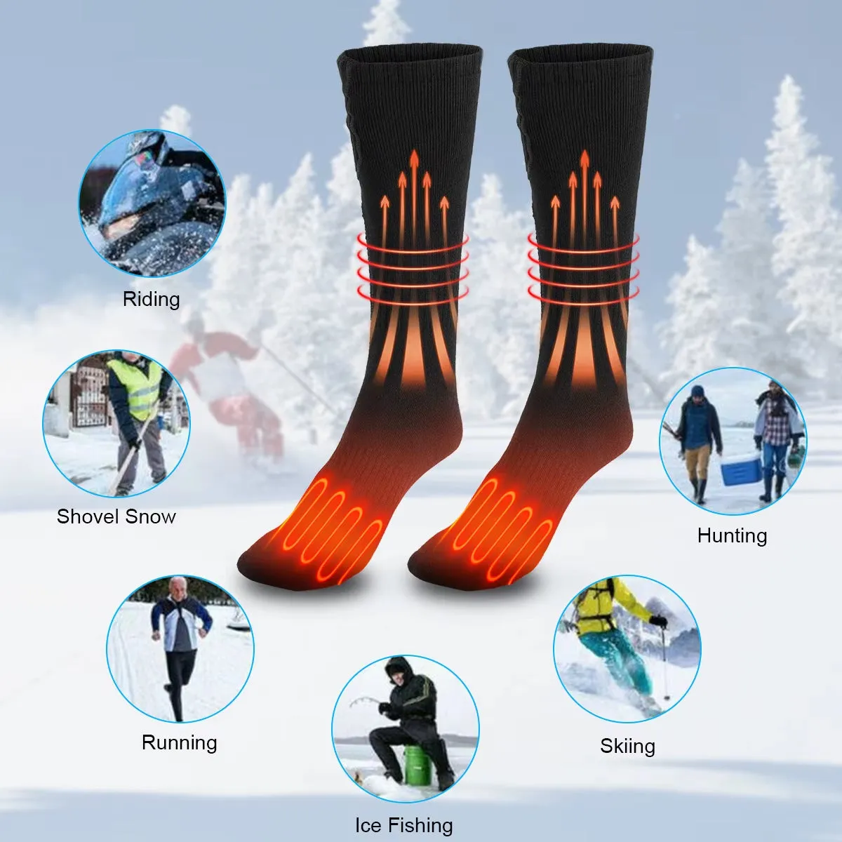 ThermoFeet Premium Heated Socks for Winter Adventures