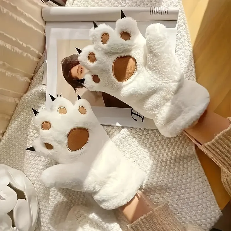Ultra-Soft Cat Claw Fuzzy Gloves - Wind-resistant & Insulated Mitten for Women & Men - Perfect for Cycling, Skiing & Outdoor Sports Adventures