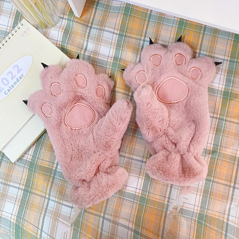 Ultra-Soft Cat Claw Fuzzy Gloves - Wind-resistant & Insulated Mitten for Women & Men - Perfect for Cycling, Skiing & Outdoor Sports Adventures