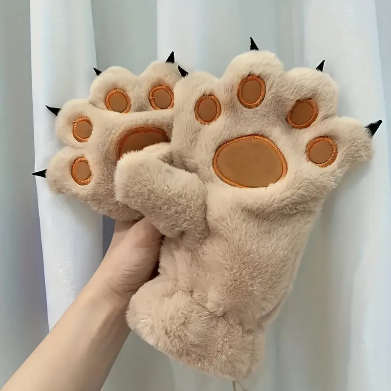 Ultra-Soft Cat Claw Fuzzy Gloves - Wind-resistant & Insulated Mitten for Women & Men - Perfect for Cycling, Skiing & Outdoor Sports Adventures