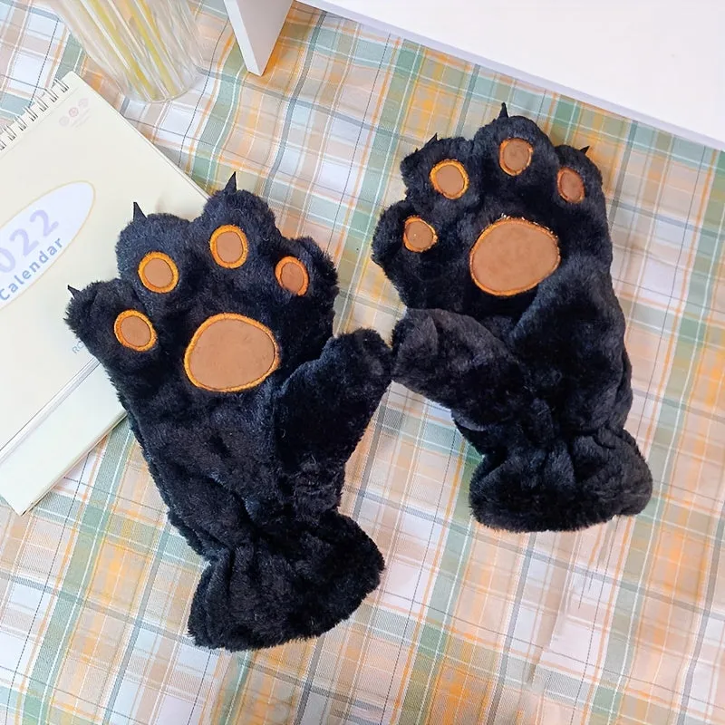 Ultra-Soft Cat Claw Fuzzy Gloves - Wind-resistant & Insulated Mitten for Women & Men - Perfect for Cycling, Skiing & Outdoor Sports Adventures
